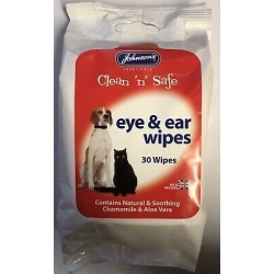 Eye & Ear Wipes 30 Pack Johnsons Veterinary